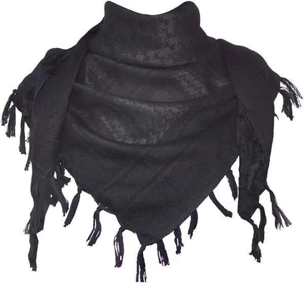 Black on Black Palestinian Style Cotton Keffiyeh
