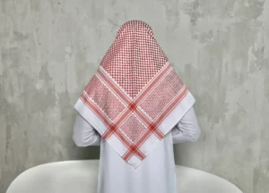 Red AND WHITE KEFFIYEH SCARF