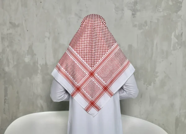 Red AND WHITE KEFFIYEH SCARF